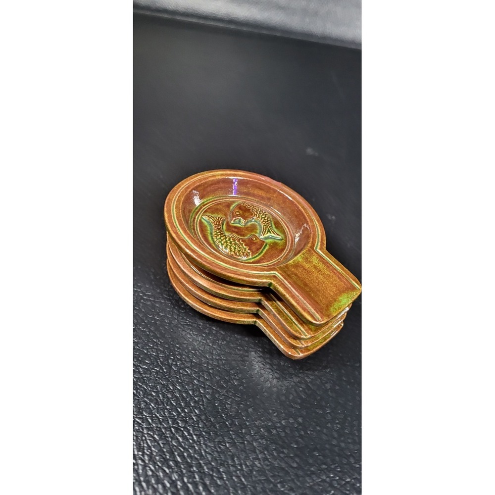 VTG Mid-Century Modern Party Ceramic Ashtrays Set Of 4 Smoking 1970s Stackin USA